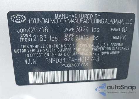 2017 Hyundai Elantra Se from USA, damaged, VIN 5NPD84LF4HH014743
